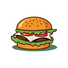 hamburger isolated on white background