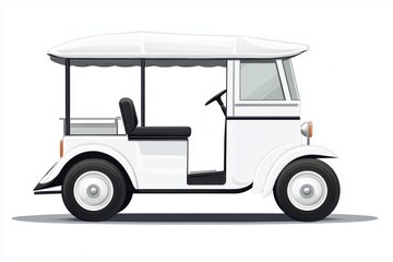 Auto Rickshaw Traditional White Vector Illustration
