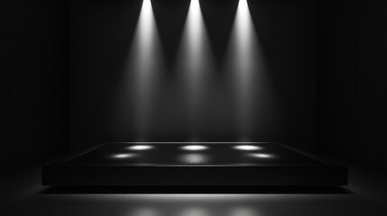 Obraz premium Elegant Black Stage with Spotlight