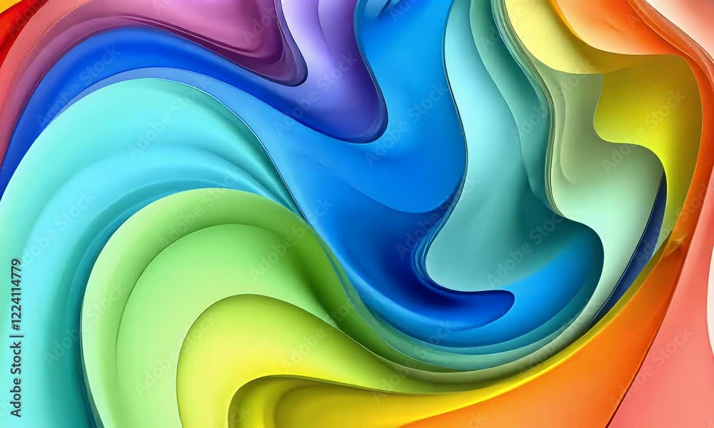 Poster rainbow swirls abstract background design