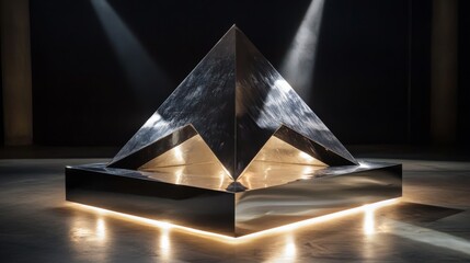 Modern Metal Pyramid Sculpture - Architectural Design