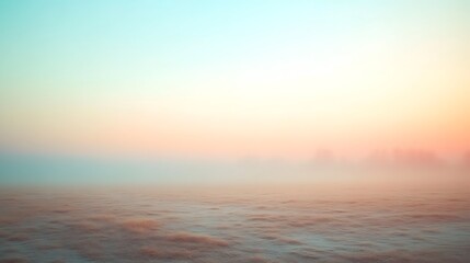 Fototapeta premium Serene Pastel Sunrise Over Foggy Field