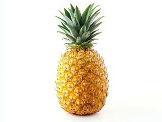 Fresh and Ripe Pineapple Isolated on Clean White Background