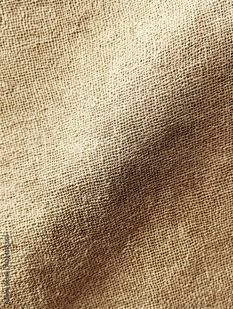 Aufkleber close-up of textured burlap fabric background showing natural fiber details : generative ai