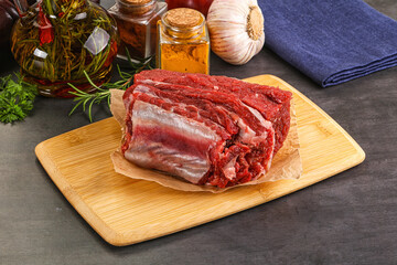 Raw beef ribs for cooking