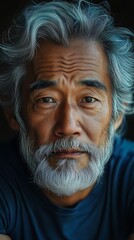 a portrait of a kindness asian old man