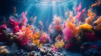 Fototapeta premium beautiful underwater of coral in aquarium