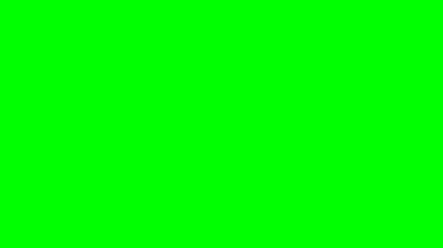 4K green leaves floating and swaying in the wind Falling animation on green screen.