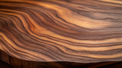 Smooth Wood Grain with Rich Brown and Gold Tones in Natural Light Displaying Texture