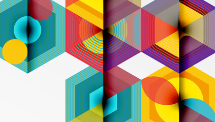 Obraz premium Hexagons, diamonds pattern. Geometric repeating hexagon background