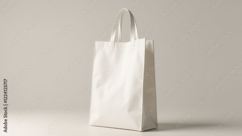 Wall mural Ecommerce bag publicity mockup with a neutral background and smooth fabric, perfect for minimalist branding and product displays.