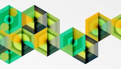 Hexagons design geometric abstract background