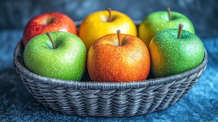 A Basket of Colorful Apples: A Still Life Photography