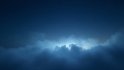 Obraz premium A starry sky with subtle, glowing clouds illuminated by the soft light of the stars, creating a magical ambiance.