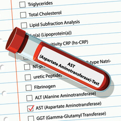 Fototapeta premium Blood Test and Medical Checklist Illustration