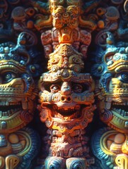 The image is a colorful and abstract representation of a face with a smile