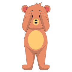 Bear Cartoon Character. Vector Illustration Design