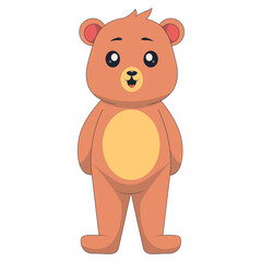 Bear Cartoon Character. Vector Illustration Design