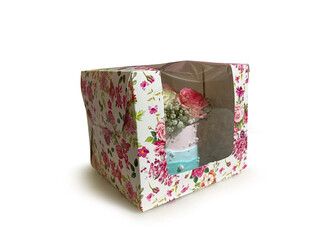 Anniversary Cake in a Floral Gift Box
