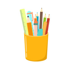Set of Stationery for School Supplies. Back to School Supplies