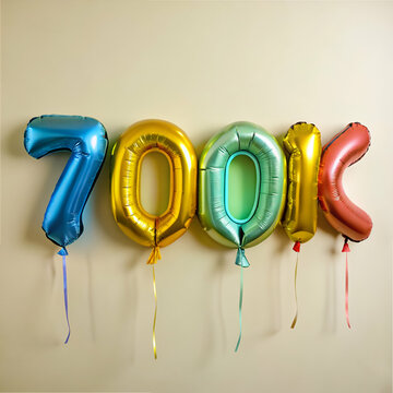 700k Celebration. Colorful Balloons Milestone