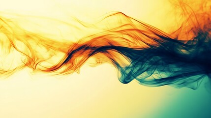 Abstract swirling orange and teal smoke design