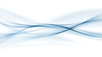 Obraz premium Abstract Blue Waves Flowing on White Background