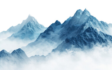 Obraz premium PNG Mountains in fog mountains scenery peaks.