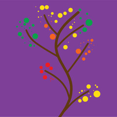 silhouette design of colorful oval fruit ornamental plants