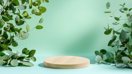 Wooden plate placed on a rustic wooden table in a simple setting with natural lighting