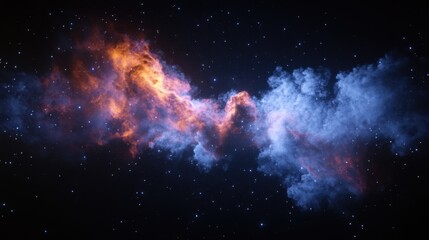 Naklejka premium Stunning Cosmic Nebula with Colorful Gas Clouds and Bright Stars in Deep Space Background