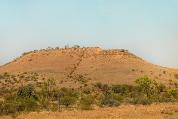 Mesa near Stuarts Well in the Northern Territory of Australia showing the dry arid landscape.