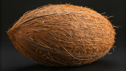 coconut on black background
