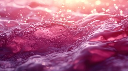 Pink water, splashing, sunset, bokeh, background