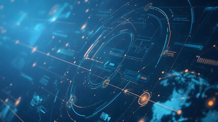 Digital interface showcasing a futuristic network grid for document management and organizational tools in the digital era
