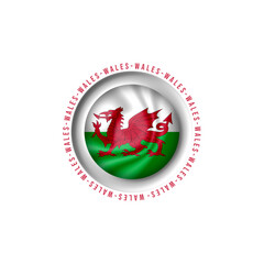 wales ,country flag vector with circular design