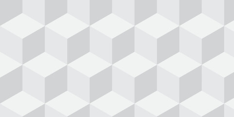 White and gray seamless overlap cube elegant minimal digital layer shape space technology luxury gird monochrome triangle creative paper texture background.	
