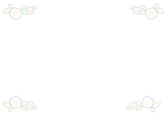 紫のシンプルな花のフレーム