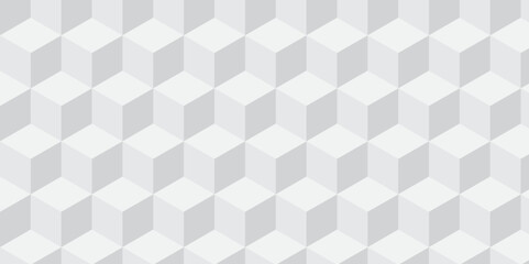 White and gray seamless overlap cube elegant minimal digital layer shape space technology luxury gird monochrome triangle creative paper texture background.	
