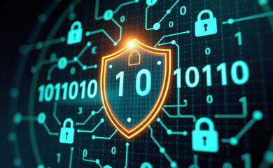 A shield and padlock symbolizing robust protection against computer viruses, ensuring secure and safe digital experiences.