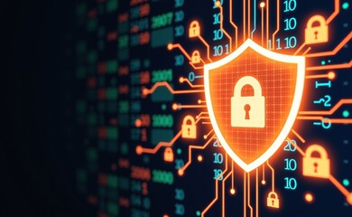A shield and padlock symbolizing robust protection against computer viruses, ensuring secure and safe digital experiences.