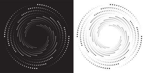 Abstract and hypnotic background with concentric circles. Halftone graphic design element. Sound wave eps 10 © towilah