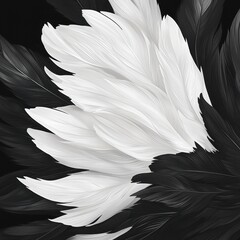 Fototapeta premium Macro shot of penguin feathers wildlife black and white close-up nature textured details