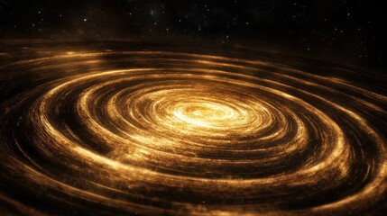 Obraz premium Magnetic forces and gravity visualized with glowing concentric circles and rippling vibrations in a dark void, demonstrating powerful cosmic forces