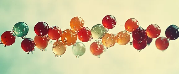Crédence de cuisine Cuisine Colorful spheres floating in liquid, abstract background.  © ABIDZAR ALFAREZ
