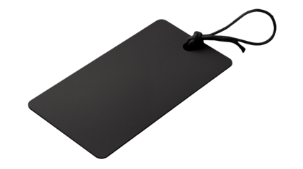 Elegant Black Tag Mockup on a transparent background