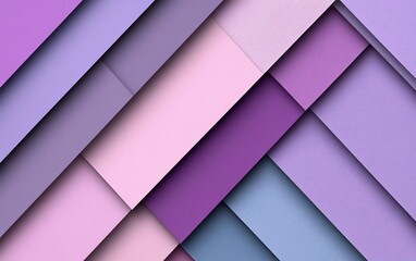 Abstract geometric purple and pink layered shapes background.
