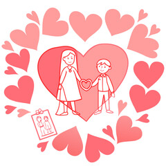 Happy valentine day illustration vector art,