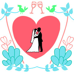 Happy valentine day illustration vector art,