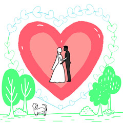 Happy valentine day illustration vector art,